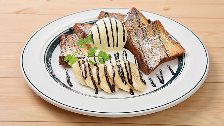 Cafe Pancake Gram 東京メニュー チョコバナナのフレンチトースト パンケーキを中心としたカフェgram グラム