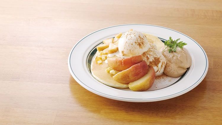 Cafe Pancake Gram 焼きりんごと紅茶クリームのパンケーキ パンケーキを中心としたカフェgram グラム
